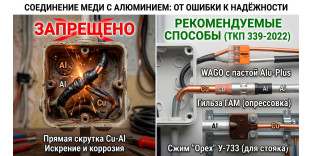 Как безопасно соединить медь и алюминий: правила ПУЭ и обзор способов
